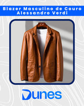 Blazer Masculino Alessandro Verdi em Couro Italiano – Sofisticação e Estilo Clássico