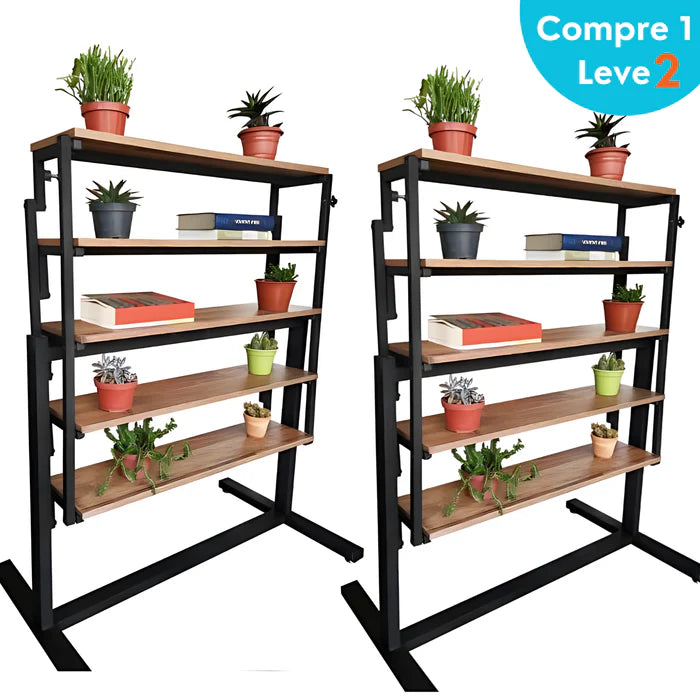 [PAGUE 1 LEVE 2] Mesa Prateleira FlexHome - Estilo industrial